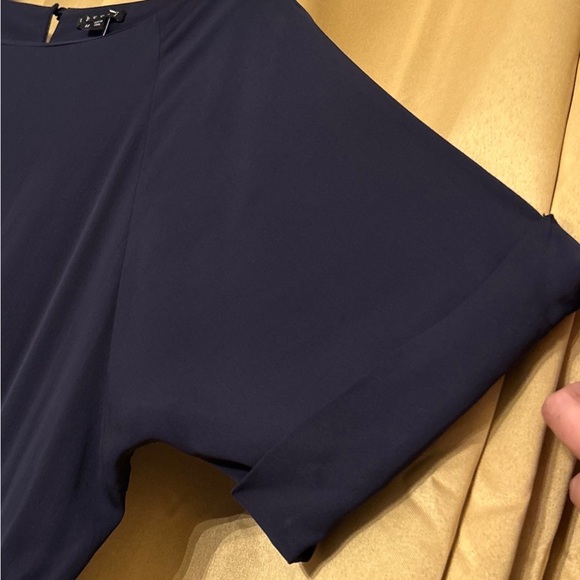 THEORY Silk Navy Dress sz medium or 8 $375 - Picture 3 of 12